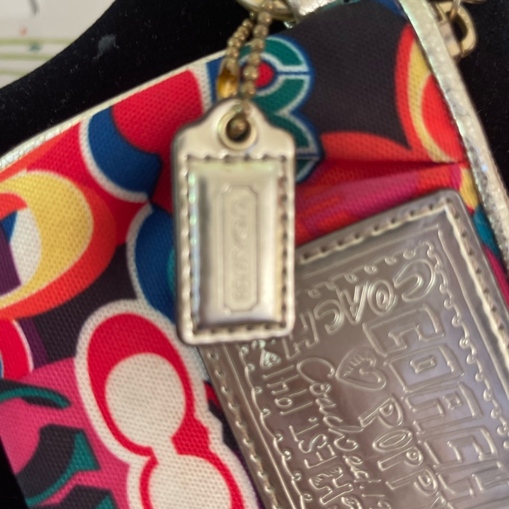 COACH - Mini Wristlet - Wallet- Vibrant Multicolor- Canvas - Picture 12 of 16